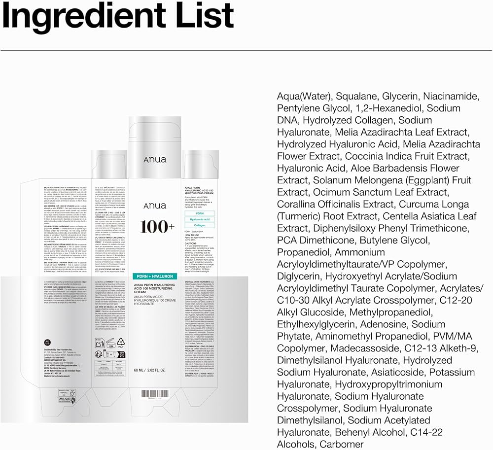 ANUA PDRN Hyaluronic Acid 100 Moisturizing Cream
