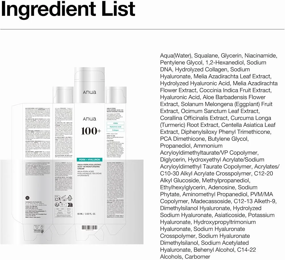 ANUA PDRN Hyaluronic Acid 100 Moisturizing Cream