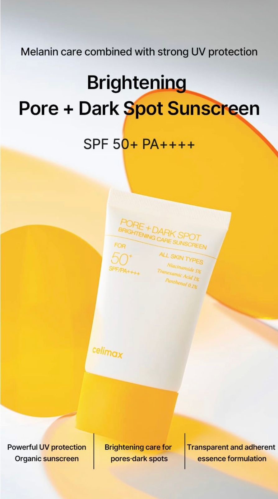 Celimax pore dark spot brightening sunscreen SPF50+