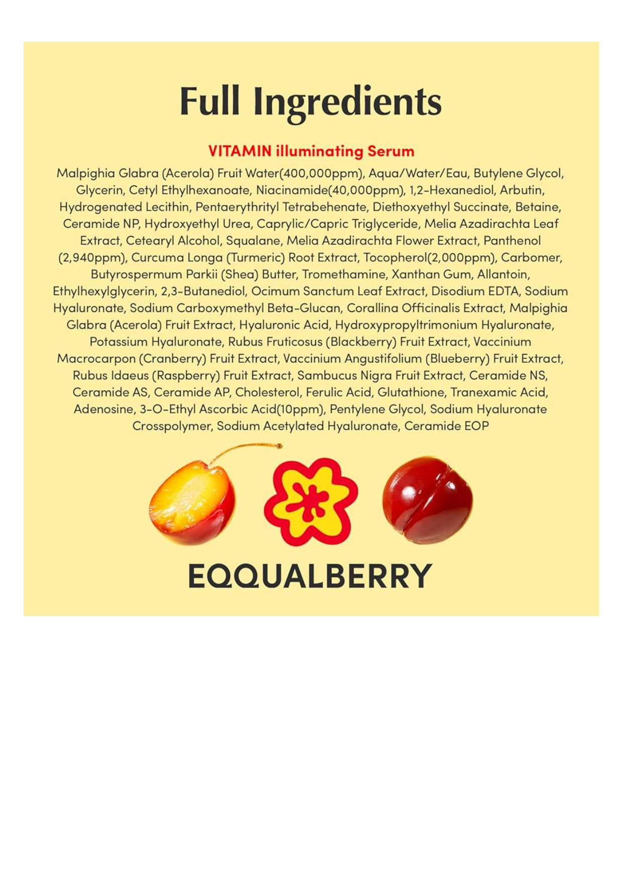 EQQUAL BERRY GLOW FILTER VITAMIN illuminating Serum