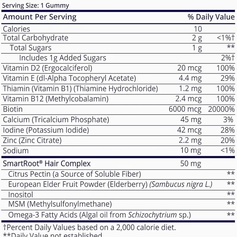 SugarBearPro Hair Vitamin Gummy 35 Day Supply, Extra Strength Biotin 6000mcg for Hair Growth, Vegan Vitamin B12, MSM, Inositol, Omega 3, Elderberry, Certified Kosher, Halal, Cruelty-Free